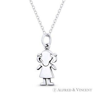 It's a Baby Girl! Motherhood Celebration Charm in Oxidized .925 Sterling Silver
